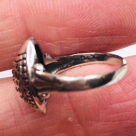 Sterling Silver Football Shaped Toe Ring Adjustable Stamped 925 - Picture 4 of 5